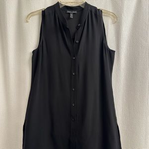 Eileen Fisher black sleeveless long blouse